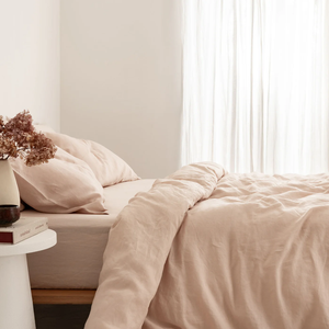 Juego de funda de edredón de lino francés en rubor | Funda de edredón lavada suave con fundas de almohada | Ropa de cama transpirable para el hogar y el hotel - Product Image 6