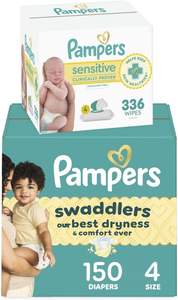 Pañales desechables Pampers Swaddlers talla 6, 108 unidades con toallitas húmedas sensibles a base de agua, 4 paquetes con tapa abatible (336 unidades) - Product Image 5