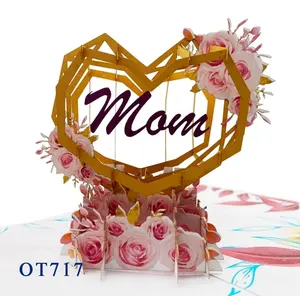 Tarjetas de Felicitación 3d para el día de la madre, tarjetas Pop-Up para mamá, hechas en Vietnam