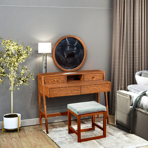 TACASA Cómoda Moderna de Madera Maciza de Roble con Espejo, Acabado PU, Solución de Almacenamiento Duradera y Ecológica para Dormitorio, Hecho en Vietnam - Product Image 1