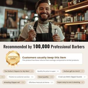 Tondeuse à cheveux sans fil professionnelle pour hommes, ensemble de tondeuses avec lames en acier inoxydable, rechargeable via USB, rasoir alimenté par batterie, US - Product Image 5
