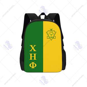 Chi Eta Phi Casual Zipper Letter Pattern Unisex Lightweight <b>Large</b> Capacity <b>Laptop</b> Backpack - Product Image 1
