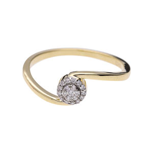 Bague design gracieuse en or 14 carats avec grappe de diamants naturels ronds, tenue élégante et sophistiquée au quotidien - Product Image 2