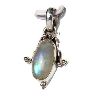 Venta caliente piedra lunar colgante collar hecho a mano 925 plata esterlina piedra preciosa ovalada cabujón bisel ajuste Unisex regalo joyería - Product Image 4