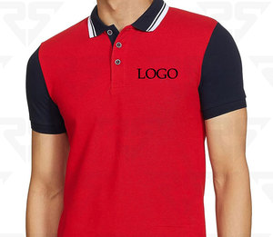 Polo régulier pour hommes Couleur rouge solide Manches contrastées Design RK Sports Manufacturing Company of custom polos RK-PS-001 - Product Image 2