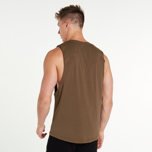 Débardeur d'entraînement d'été pour hommes - Anti-humidité, séchage rapide, style urbain, emmanchures profondes, 100% fibre de bambou, couleur unie, coloré - Product Image 2