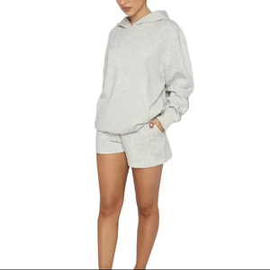 Bộ đồ hai mảnh có mũ thời trang nữ in tùy chỉnh, <span class=keywords><strong>k</strong></span>ỹ thuật in <span class=keywords><strong>k</strong></span>ỹ thuật số, bộ 2 món cho nữ, bán buôn - Product Image 1