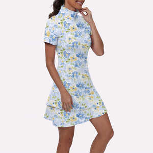 Mono de golf de manga corta de diseño personalizado, vestido deportivo de una pieza elástico para tenis, conjunto de impresión por sublimación - Product Image 5