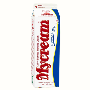 High Quality <b>Non</b> <b>Dairy</b> Cream OEM/ODM HALAL Wholesale Ready Shipping Bakery Mycream White Blended Topping Cream 1KG Customizable - Product Image 1