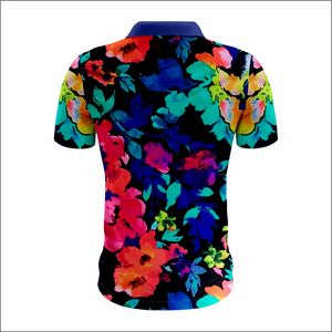 Super Septembre Golf personnalisé coupe à sec pour polos haute qualité Polyester Spandex respirant décontracté grande taille Jersey Floral - Product Image 3