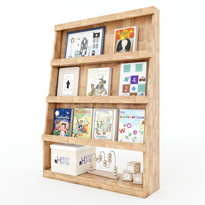 Bibliothèque en bois de caoutchouc naturel KGS013 pour chambre et maternelle – Élégante et durable - Product Image 2