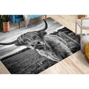 Tapis photo de bétail des Highlands écossais, tapis imprimé, animal, ferme, faune, tapis doux non tissé - Product Image 1