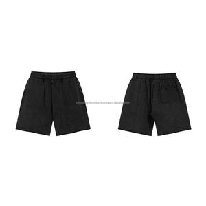 Shorts en coton délavé personnalisés pour hommes avec patch brodé, en molleton épais, style cargo vintage - Product Image 5