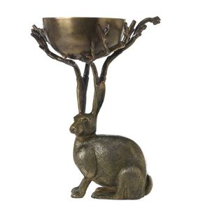 Escultura de Conejo y Zorro de Metal de Lujo con Cuenco, Centro de Mesa Moderno y Antiguo, Cuencos Decorativos con Estatua - Product Image 4