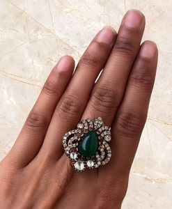 Moderno Glamorous AD Stones Fancy Look Anillo elegante para bodas Fiestas Compromisos Desgaste para mujeres y niñas - Product Image 2