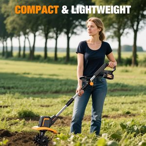 เครื่องพรวนดินไร้สายขนาดเล็กแบบมือถือ 21V Brushless พร้อมสวิตช์นิรภัยคู่ คันปรับความยาวได้ ความกว้างในการพรวน 9 นิ้ว มาตรฐาน CE RoHS รับผลิตแบบ OEM - Product Image 4