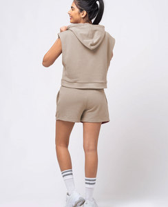 Sudaderas con capucha de invierno con logotipo personalizado, pantalones de entrenamiento, ropa, conjunto de 2 piezas, chándales transpirables para mujer - Product Image 6