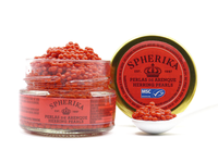 Spherika, Perles de hareng - Rouge 50g Pot en verre 1oz Fruits de mer Éco-label Sphérisations Sphères Décoration Garniture Poisson Gourmand Sans gluten