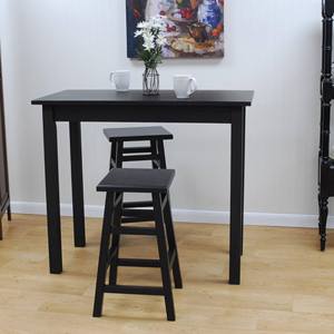 Well Home 'Laira' - Lot de 2 tabourets de bar en bois de pin noir de 70 cm, élégants et stylés - Product Image 5