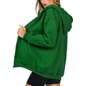 Sudadera con Capucha Informal de Moda para Mujer, Fabricada con Algodón Grueso de Alta Calidad, Cuello con Capucha, Cremallera Delantera, Impermeable, Estampado Personalizado - Product Image 4