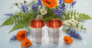 Mint Julep Cup <b>Accessory</b> Set of 2 Luxury Copper Metal <b>Drinkware</b> Scant & Charm Embossed - Product Image 3
