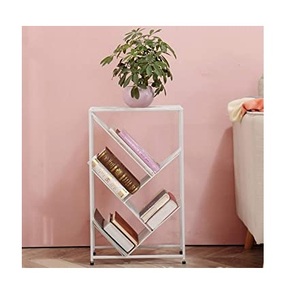 Large Metal Iron and Wooden Book Shelf Display Rack with 3 <b>Drawers</b> Indoor Bedroom Storage <b>Organizer</b> Elegant Furniture - Product Image 4