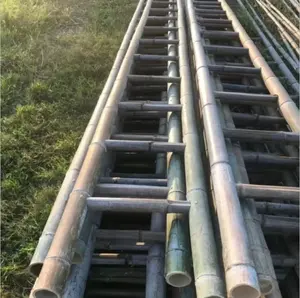 High Quality Natural <b>Bamboo</b> Electrician Ladder Brown Insulation Custom Size Industrial Design Workshop 44-66lbs Capacity 1 Year - Product Image 6