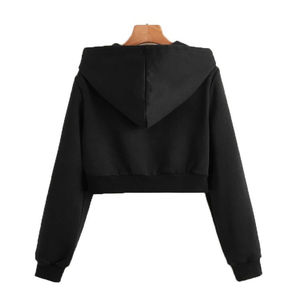 Haut court en tissu éponge pour femme, manches longues, pour entraînement, fitness, gym, yoga, hiver, avec impression personnalisée, OEM, vente en gros - Product Image 2