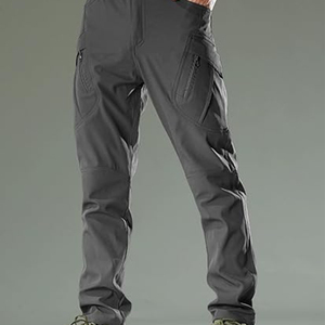Pantalones de invierno de lona de algodón 100% personalizados al por mayor, pantalones de cintura media de estilo callejero ligero con cierre de mosca de botón, pantalones Cargo - Product Image 3