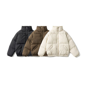 Wholesale Customised New <b>Men's</b> Winter Puffer Bomber Jacket Stand Collar Plain Dyed High Quality Thick Long Warm - Product Image 5