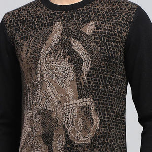 Nouveau coupe ample surdimensionné O cou tricoté pull hommes chandails à manches longues Style Vintage côtelé pull en tricot pour l'hiver - Product Image 4