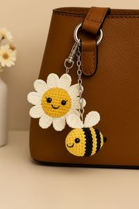 PORTE-CLÉS AU CROCHET EN FIL FAIT À LA MAIN MINI JOUET ANIMAL EN PELUCHE POUR SAC CADEAU DOUX DESIGN MIGNON - Product Image 3