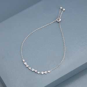 92.5 Silver Tennis <b>Bracelet</b> Rhodium Plating Charm <b>Bracelets</b> Bangles Key Shape Pattern Featuring Diamond Pearl Religious for Gift - Product Image 5