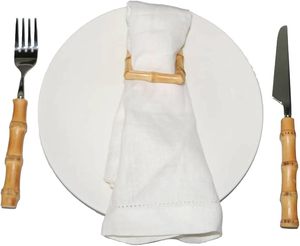 Rond de serviette en bambou fait à la main rond de serviette naturel pour la décoration de fête réunions de famille ajouter une touche élégante votre table à manger - Product Image 1