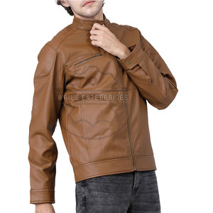 Chaqueta de Cuero Vacuno para Hombre, Estilo Urbano, Tallas Grandes, Cuello Alto, Impermeable, Transpirable, de Secado Rápido, Personalizable, para Invierno - Product Image 3