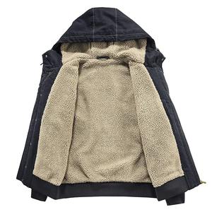 Chaqueta de Forro Polar con Capucha para Hombre, Nueva Moda, Cálida, Informal, de Invierno, Personalizable, Extra Grande, Bordada, de Algodón, con Múltiples Bolsillos, Estilo Cargo - Product Image 5