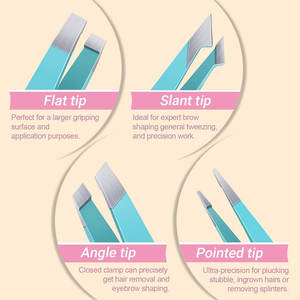 Pince à épiler pour sourcils et poils du visage pour hommes et femmes Kit d'épilation pro avec outils 7 en 1 en acier inoxydable Finition miroir - Product Image 3