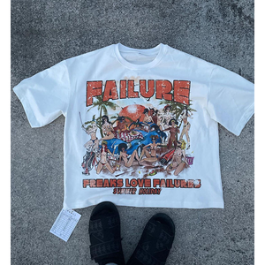 เสื้อยืดลายกราฟิกขนาดใหญ่ฤดูร้อนพร้อมรถโบราณและลายเมืองปาล์มบีชสำหรับผู้ชายและผู้หญิง - Product Image 3