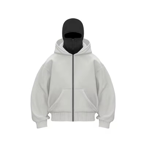 Factory Wholesale Balaclava <b>Hoodie</b> and <b>Ninja</b> <b>Hoodie</b> Fashion Autumn Custom Mask New Winter <b>Hoodie</b> Solid Outwear Zip Hooded - Product Image 5