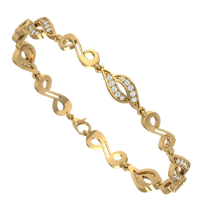 Bracelet élégant pour femme en or 14 carats et diamants naturels 0.50Ctw Bracelet fantaisie - Product Image 1