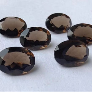 Cuarzo Ahumado Natural, Piedra Preciosa para Joyería, Ovalada, Facetada, Suelta, Certificada por Terceros, Marrón, 20-30 Quilates - Product Image 1