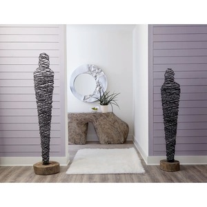 Escultura Abstracta de Hombre de Alambre de Hierro, Diseño Geométrico Moderno, Artesanía Metálica Ecológica Hecha a Mano, Arte de Mesa para Sala de Estar - Product Image 2