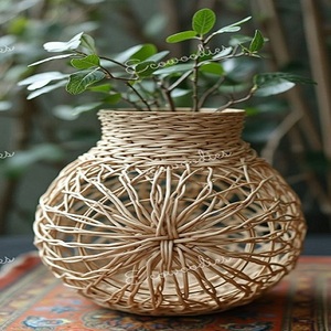 Macetas de decoración para vivero para exteriores, macetas para plantas de flores de interior, venta al por mayor, macetas de mimbre de bambú, cestas para jardín - Product Image 6