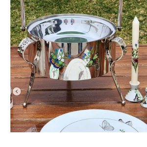 ถาดสแตนเลสสตีลใส่อาหารและเซิร์ฟเวอร์อาหารสำหรับบ้านและงานอีเวนต์จากธีมดอกไม้โรงงานดีไซน์ไม่เหมือนใคร - Product Image 3