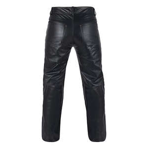 Pantalon de moto ajusté en cuir fait sur mesure couleur noire pantalon en cuir véritable pour les motards - Product Image 5