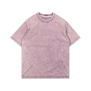 เสื้อยืดสไตล์วินเทจสำหรับผู้ชายน้ำหนัก220กรัมเสื้อยืดสตรีทแวร์ลายโลโก้สีทึบออกแบบได้ตามต้องการ - Product Image 5