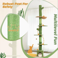 Promotion : Arbre à chat réglable en hauteur du sol au plafond avec niche, poteaux à gratter en sisal, tour pour chats d'intérieur