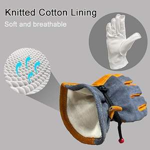 Options de marque OEM Gants de sécurité à haute tolérance à la chaleur Coque en cuir durable pour une construction quotidienne simple pour les équipes d'usine - Product Image 3