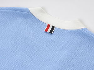 Wholesale Preppy Style Light Blue <b>Womens</b> Custom <b>Cardigan</b> Sweater Knitted Button Up <b>with</b> Two <b>Pockets</b> - Product Image 5