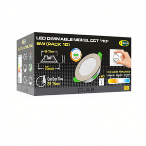 Plafonnier encastré 5W en nickel, CCT réglable, découpe 68-78mm, angle de faisceau 110° - Product Image 2